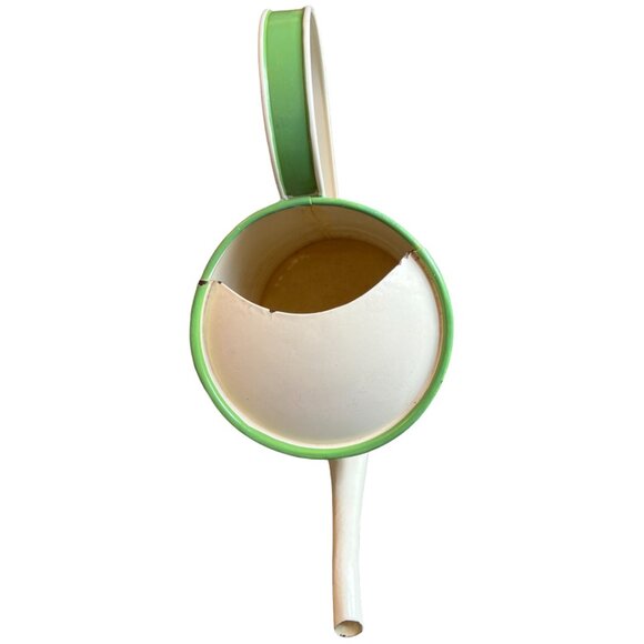 Vtg Enameled Steel Watering Can Bluebird Garden Handpainted Double-Sided India - Picture 8 of 16